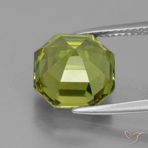 Apatite Verde oliva naturale da 5.95 ct, Ottagonale / Taglio smeraldo, VS