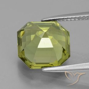 Apatite Verde giallastro naturale da 6.54 ct, Ottagonale / Taglio smeraldo, VS