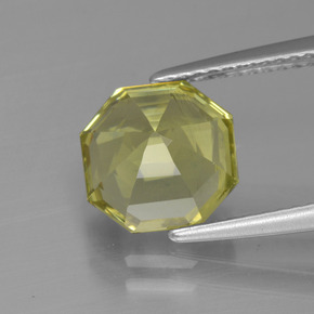 Apatite naturale giallo da 3,22 ct, taglio smeraldo, VS