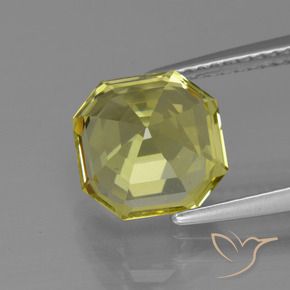 Apatite Giallo medio naturale da 4.10 ct, Ottagonale / Taglio smeraldo, VVS-VS