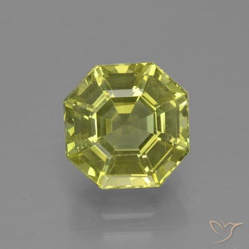 3.74ct Naturale Giallo verdastro Apatite, Taglio smeraldo, VS