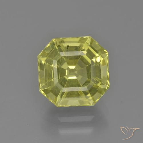 3.18ct Naturale Giallo medio Apatite, Ottagonale / Taglio smeraldo, VS, Photo A