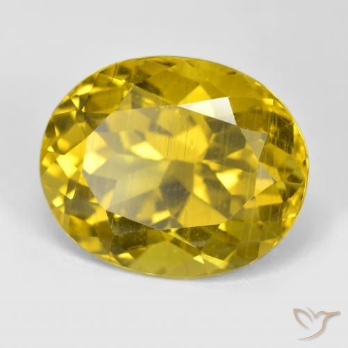 Apatite Giallo di Digione naturale da 14.76 ct, Ovale, VS