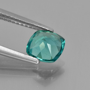 Apatite naturale verde da 1,28 ct, taglio a cuscino, VS