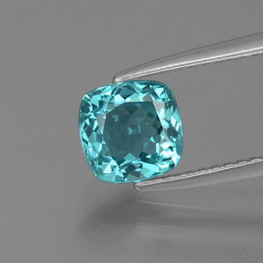 Apatite verde blu naturale da 1,28 ct, taglio a cuscino, VS
