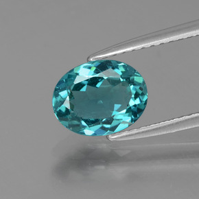 Apatite naturale blu da 1,40 ct, taglio ovale, VS