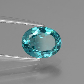Apatite naturale blu da 1,40 ct, taglio ovale, VS