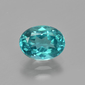 Apatite naturale blu da 1,38 ct, taglio ovale, VS