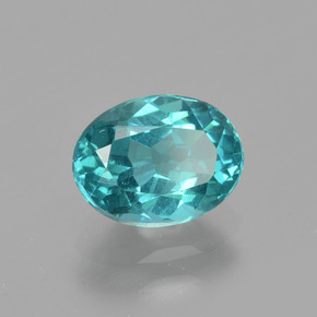 Apatite naturale blu da 1,38 ct, taglio ovale, VS