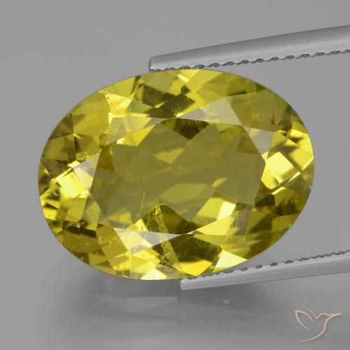 8.52ct Naturale Giallo intenso Apatite, Ovale, VS-SI