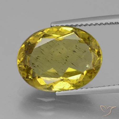 7.28ct Naturale Giallo medio Apatite, Ovale, VS-SI