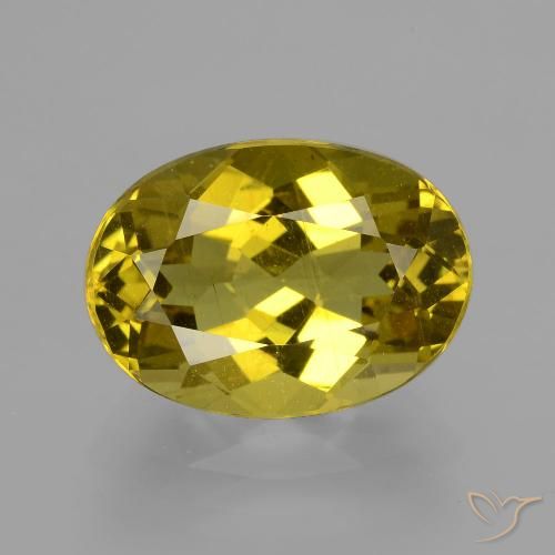 6.93ct Naturale Giallo intenso Apatite, Ovale, VS