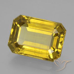 Apatite Giallo intenso naturale da 10.57 ct, Ottagonale / Taglio smeraldo, VS