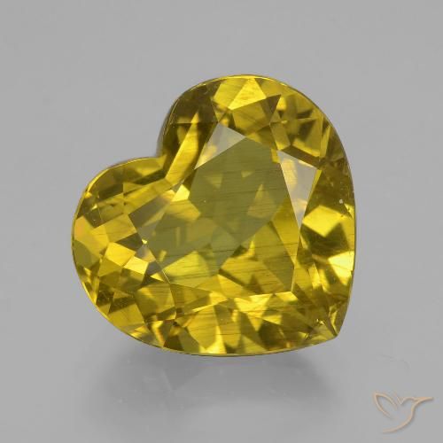 8.82ct Naturale Giallo di Digione Apatite, Cuore, VS