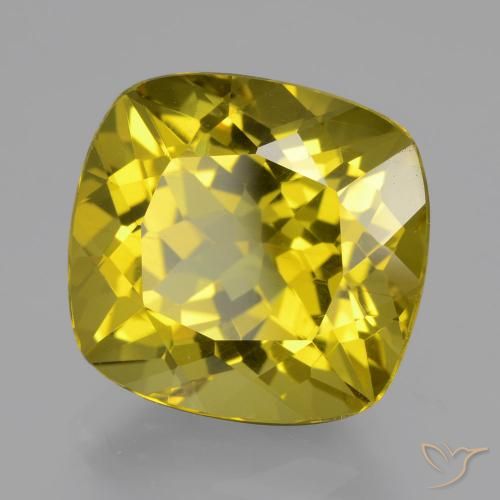 Apatite Oro giallastro naturale da 13.71 ct, Cuscino, VS