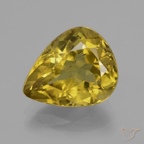 7.56ct Naturale Giallo d'autunno Apatite, Forma a pera, VS