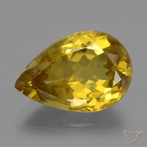 11.87ct Naturale Oro giallastro Apatite, Forma a pera, VS