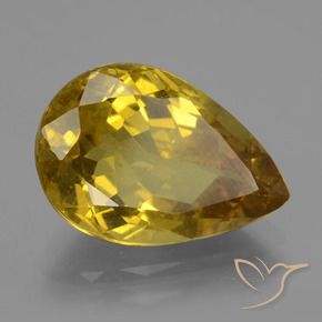 Apatite Oro giallastro naturale da 11.87 ct, Forma a pera, VS