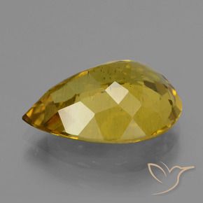 Apatite Oro giallastro naturale da 11.87 ct, Forma a pera, VS