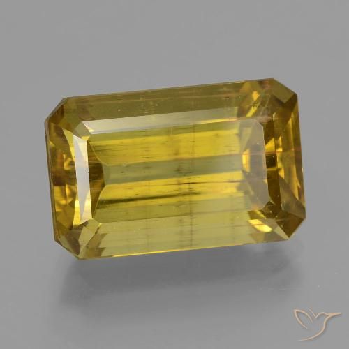 12.73ct Naturale Giallo di Digione Apatite, Taglio smeraldo, VS