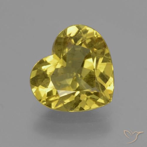 3.93ct Naturale Giallo medio Apatite, Cuore, VS