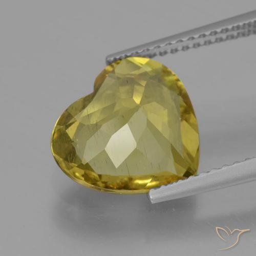 Apatite Giallo medio naturale da 3.93 ct, Cuore, VS