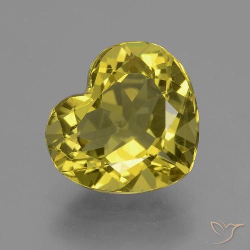 4.99ct Naturale Giallo intenso Apatite, Cuore, VVS-VS