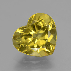 Apatite Oro verdastro naturale da 5.04 ct, A forma di cuore, VS