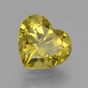Apatite Oro verdastro naturale da 5.04 ct, A forma di cuore, VS