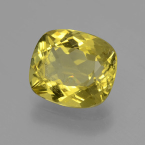 Apatite Giallo intenso naturale da 4.28 ct, Taglio a cuscino, VS-SI