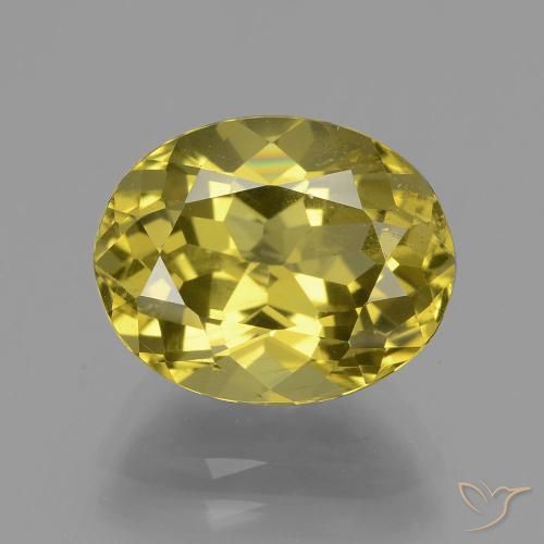 5.50ct Naturale Giallo brunastro Apatite, Ovale, VS