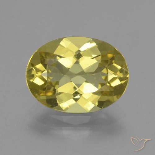3.90ct Naturale Giallo medio Apatite, Ovale, VS