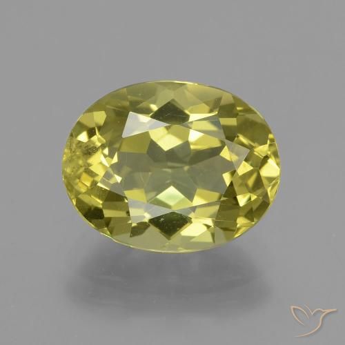 4.44ct Naturale Giallo medio Apatite, Ovale, VS