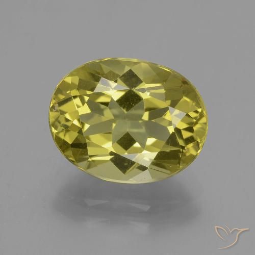 4.45ct Naturale Giallo medio Apatite, Ovale, VVS-VS