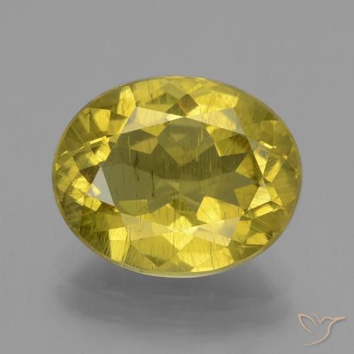 5.50ct Naturale Oro giallastro Apatite, Ovale, VS-SI