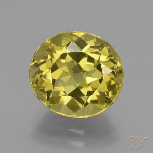 5.33ct Naturale Giallo intenso Apatite, Ovale, VS