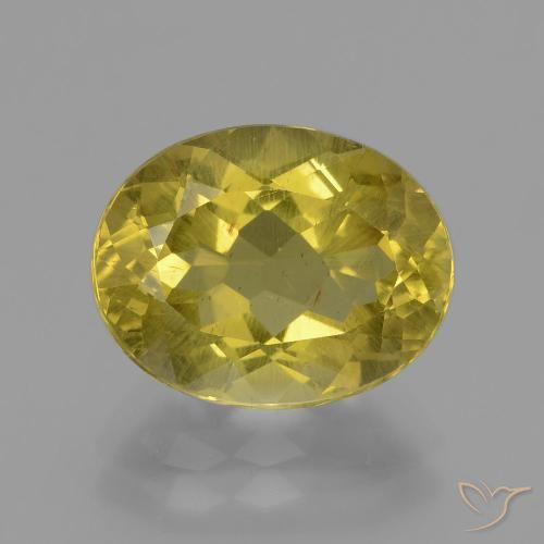 4.73ct Naturale Giallo medio Apatite, Ovale, VS