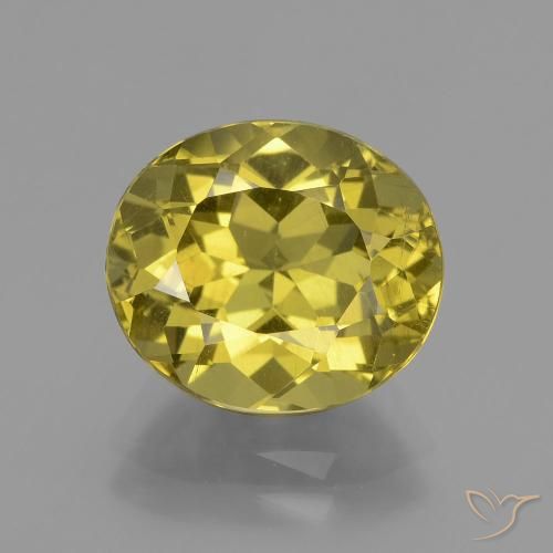 Apatite naturale giallo da 4,63 ct, taglio ovale, VS