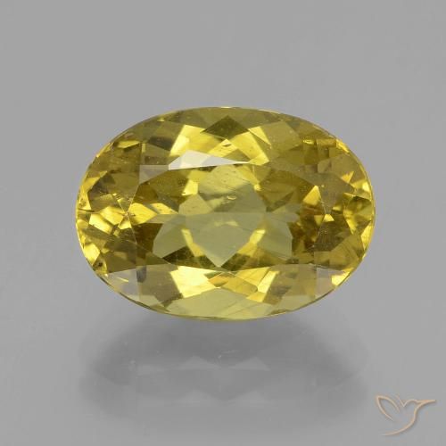 4.54ct Naturale Giallo medio Apatite, Ovale, VS