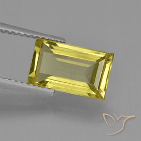Apatite Giallo chiaro naturale da 2.38 ct, Taglio a baguette, VS-SI