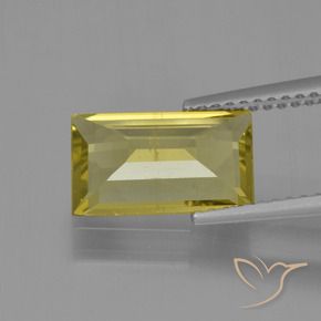 Apatite Giallo chiaro naturale da 2.38 ct, Taglio a baguette, VS-SI