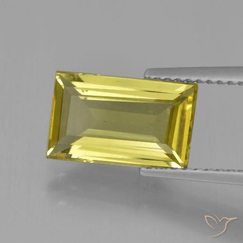 3.02ct Naturale Giallo chiaro Apatite, Taglio a baguette, VS