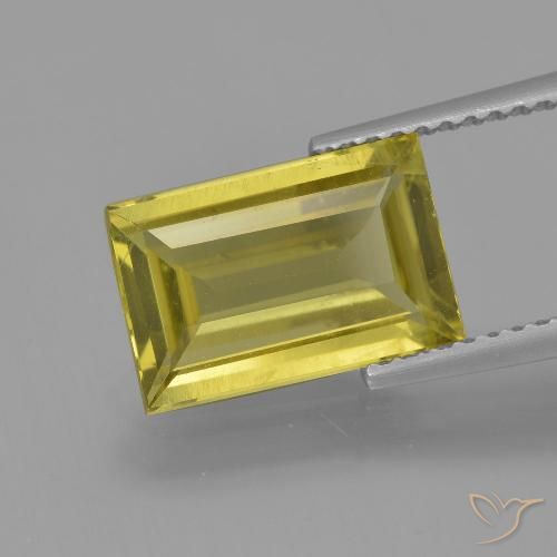 2.99ct Naturale Giallo medio-chiaro Apatite, Taglio a baguette, VS