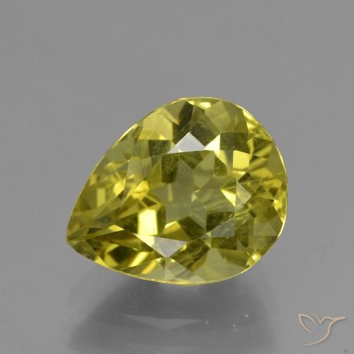 3.73ct Naturale Giallo terroso Apatite, Forma a pera, VS