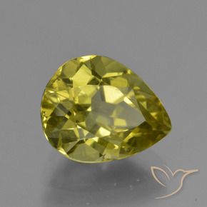 Apatite Giallo terroso naturale da 3.73 ct, Forma a pera, VS