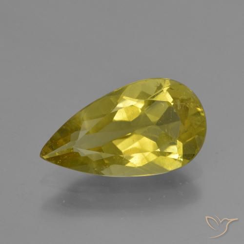 3.30ct Naturale Giallo medio Apatite, Forma a pera, VS-SI