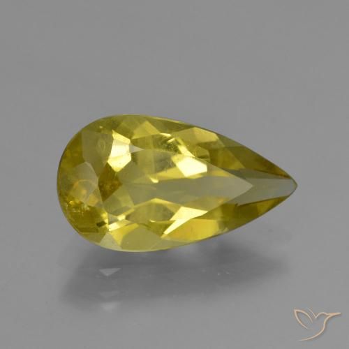 Apatite Giallo medio naturale da 3.30 ct, Forma a pera, VS-SI