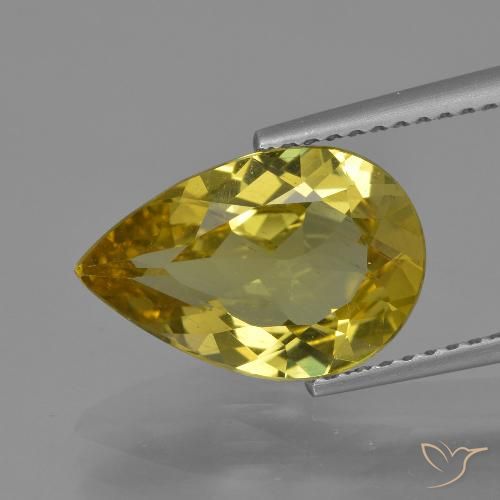 3.32ct Naturale Giallo di Digione Apatite, Forma a pera, VS