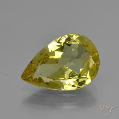 3.12ct Naturale Giallo medio Apatite, Forma a pera, VS-SI