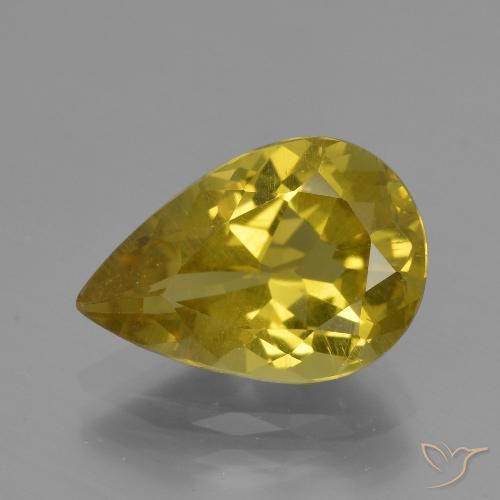 3.95ct Naturale Giallo d'autunno Apatite, Forma a pera, VS